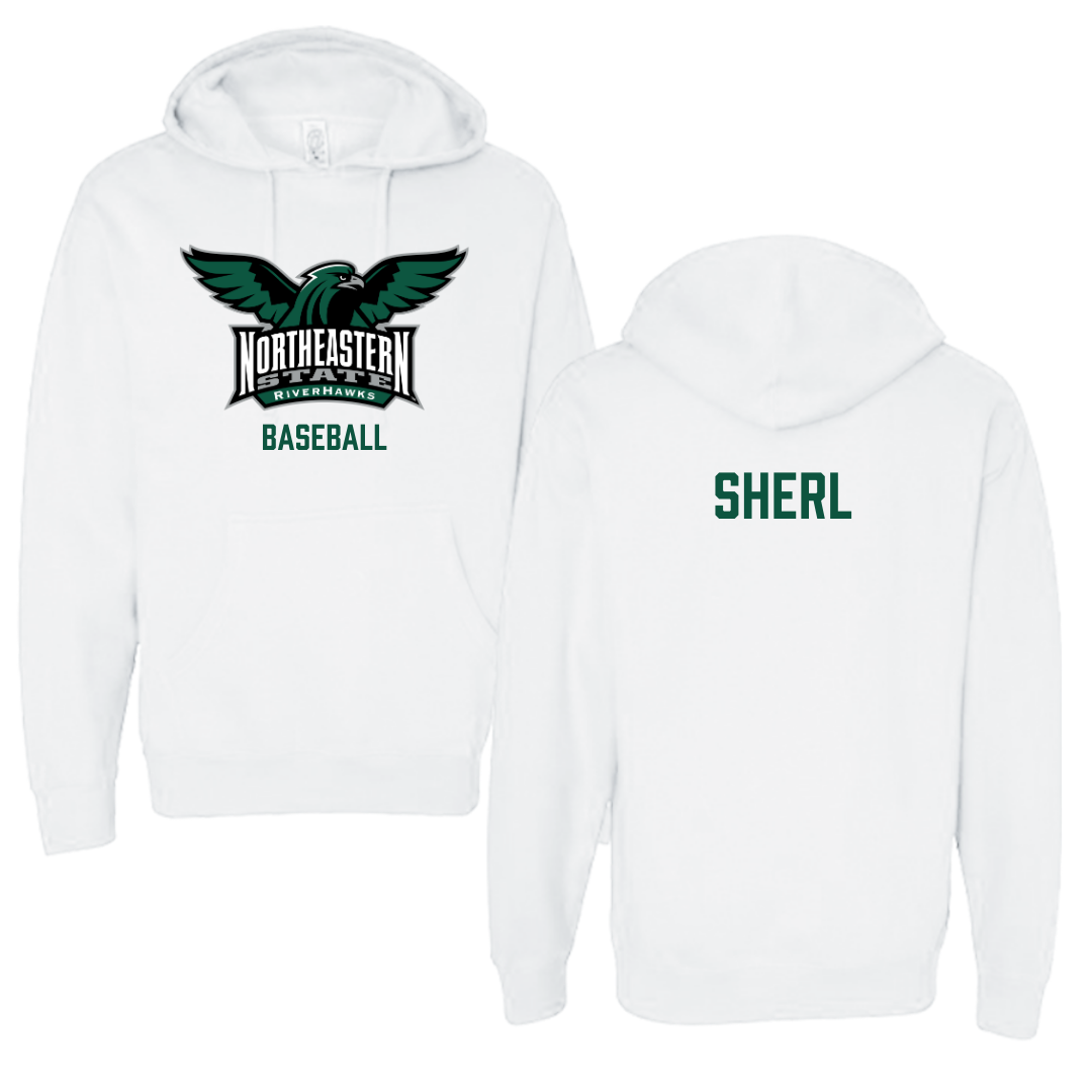 Northeastern State University Baseball White Hoodie - Gannon Sherl