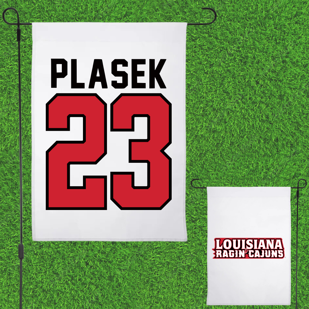 University of Louisiana at Lafayette Soccer White Garden Flag - #23 Liberty Plasek