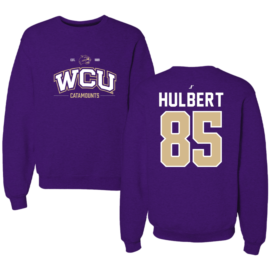 Western Carolina University Football Purple General Crewneck - #85 David Hulbert