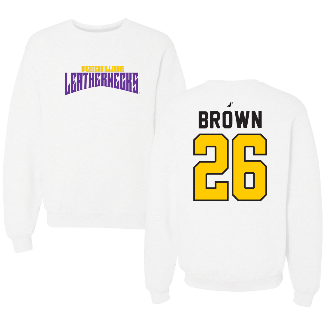 Western Illinois University Softball White Classic Crewneck - #26 Payton Brown