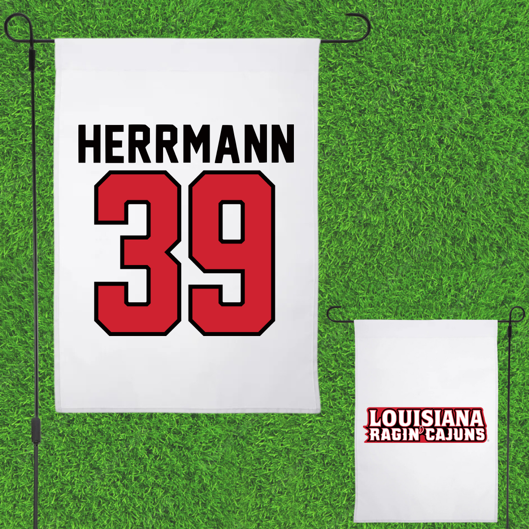 University of Louisiana at Lafayette Baseball White Garden Flag - #39 Andrew Herrmann