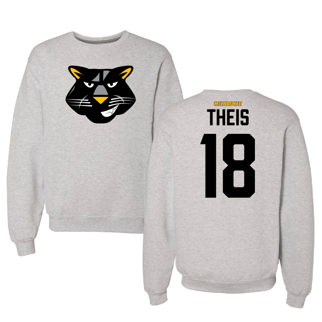 University of Wisconsin-Milwaukee Baseball Gray Crewneck - #18 Gavin Theis