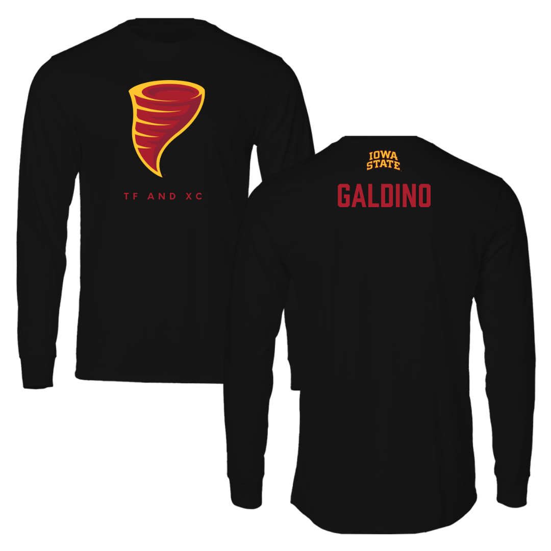 Iowa State University TF and XC Black Performance Long Sleeve - Emanuel Galdino