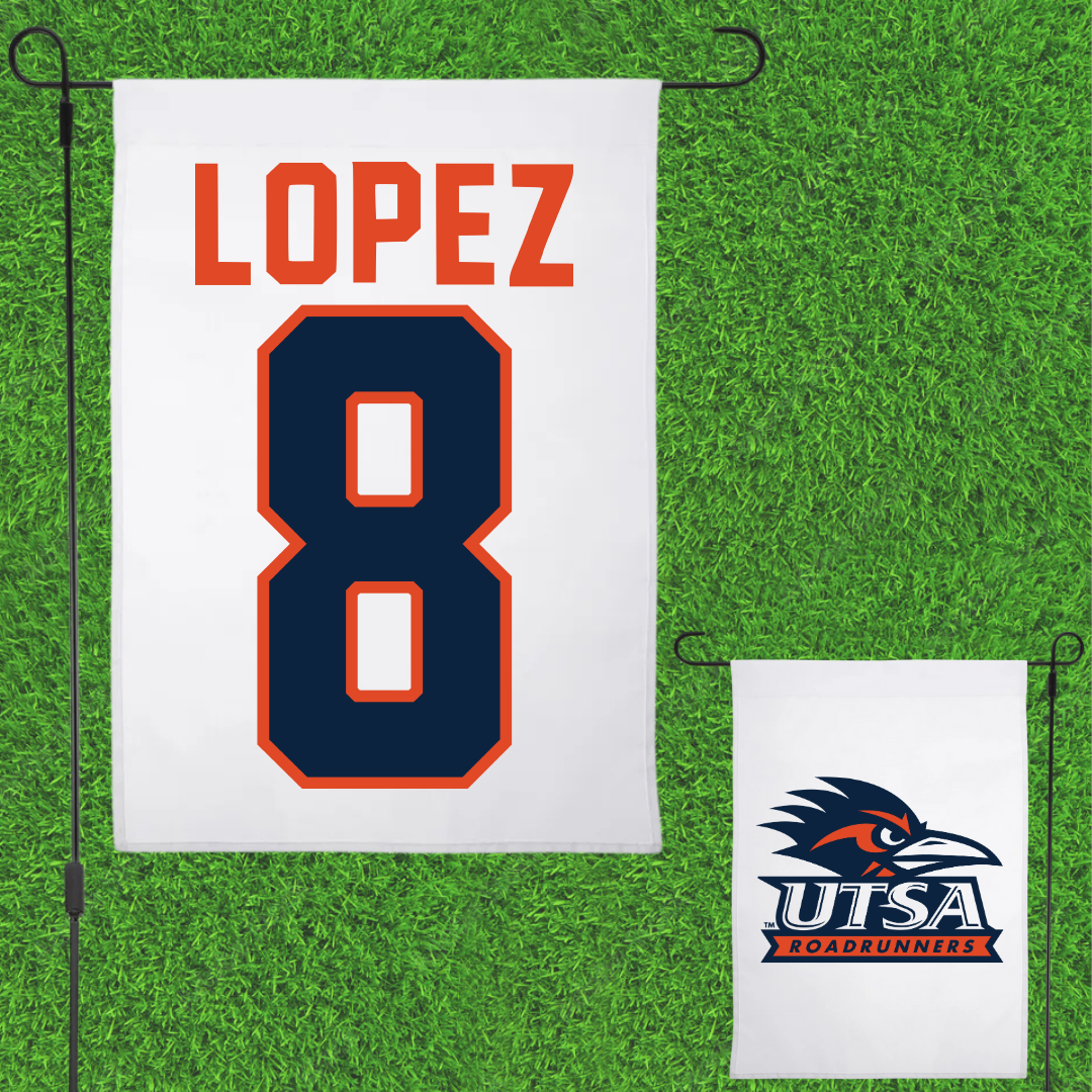 University of Texas at San Antonio Soccer White Garden Flag - #8 Haley Lopez