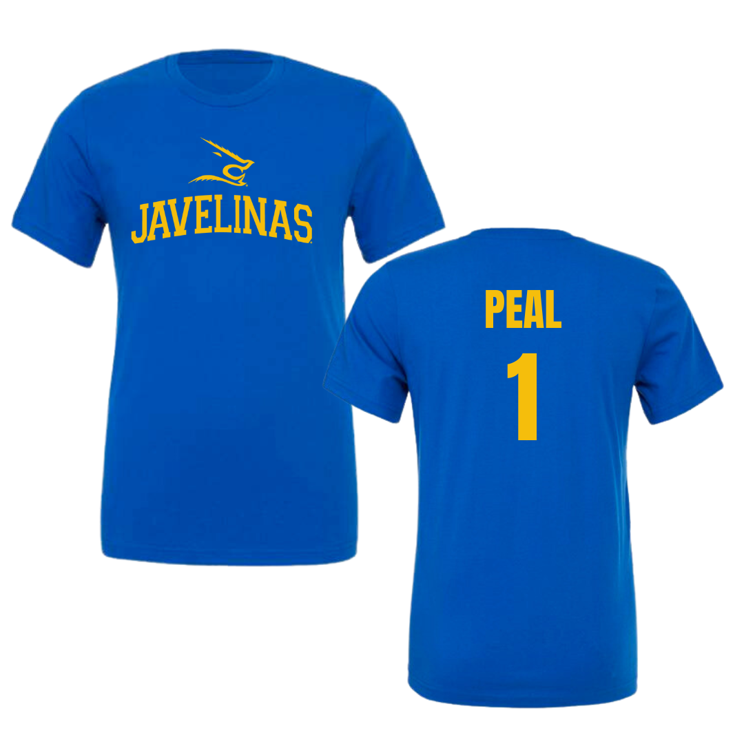 Texas A&M University-Kingsville Softball Blue Performance Tee - #1 Shelbie Peal