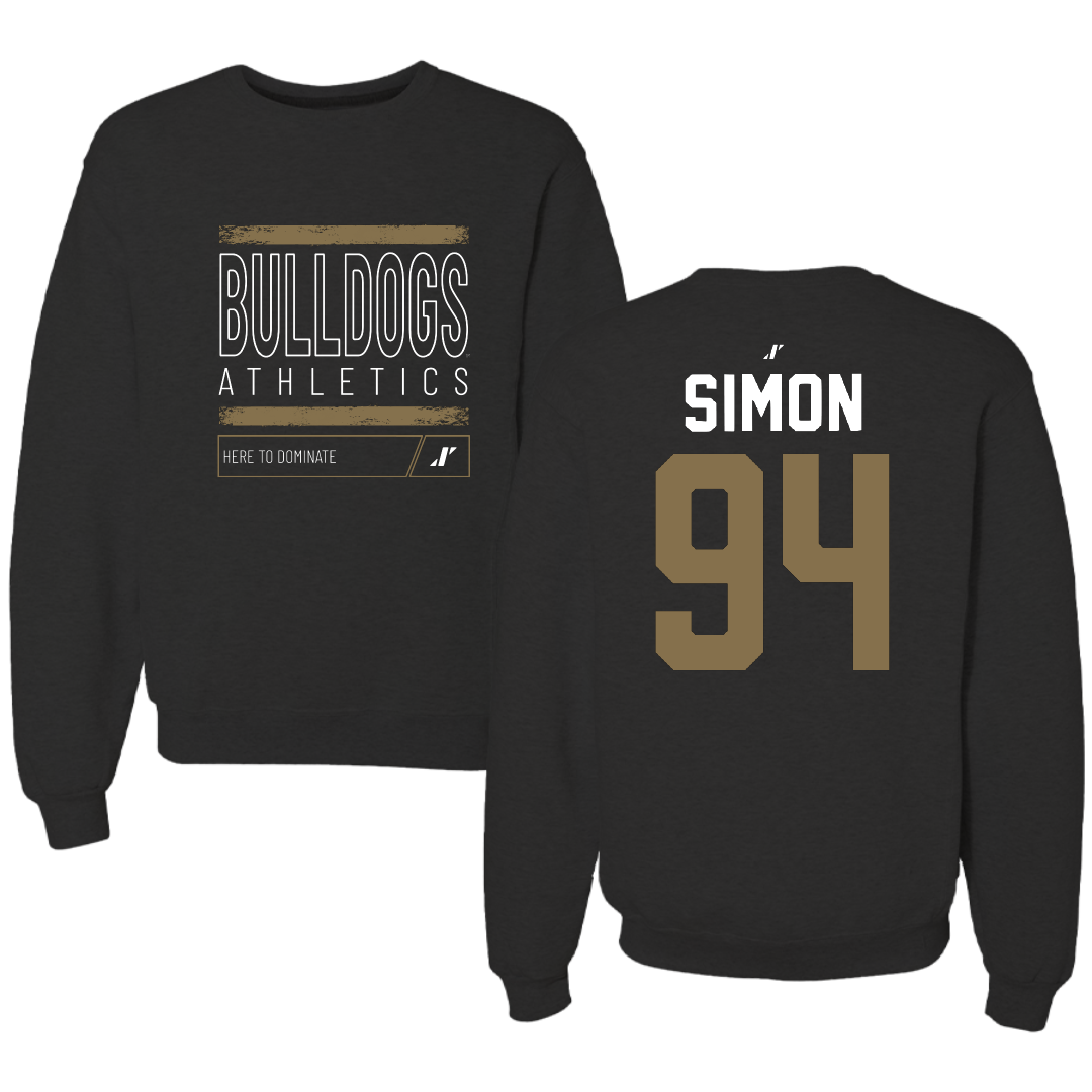 Bryant University Football Black Dominate Crewneck - #94 Jailynn Simon
