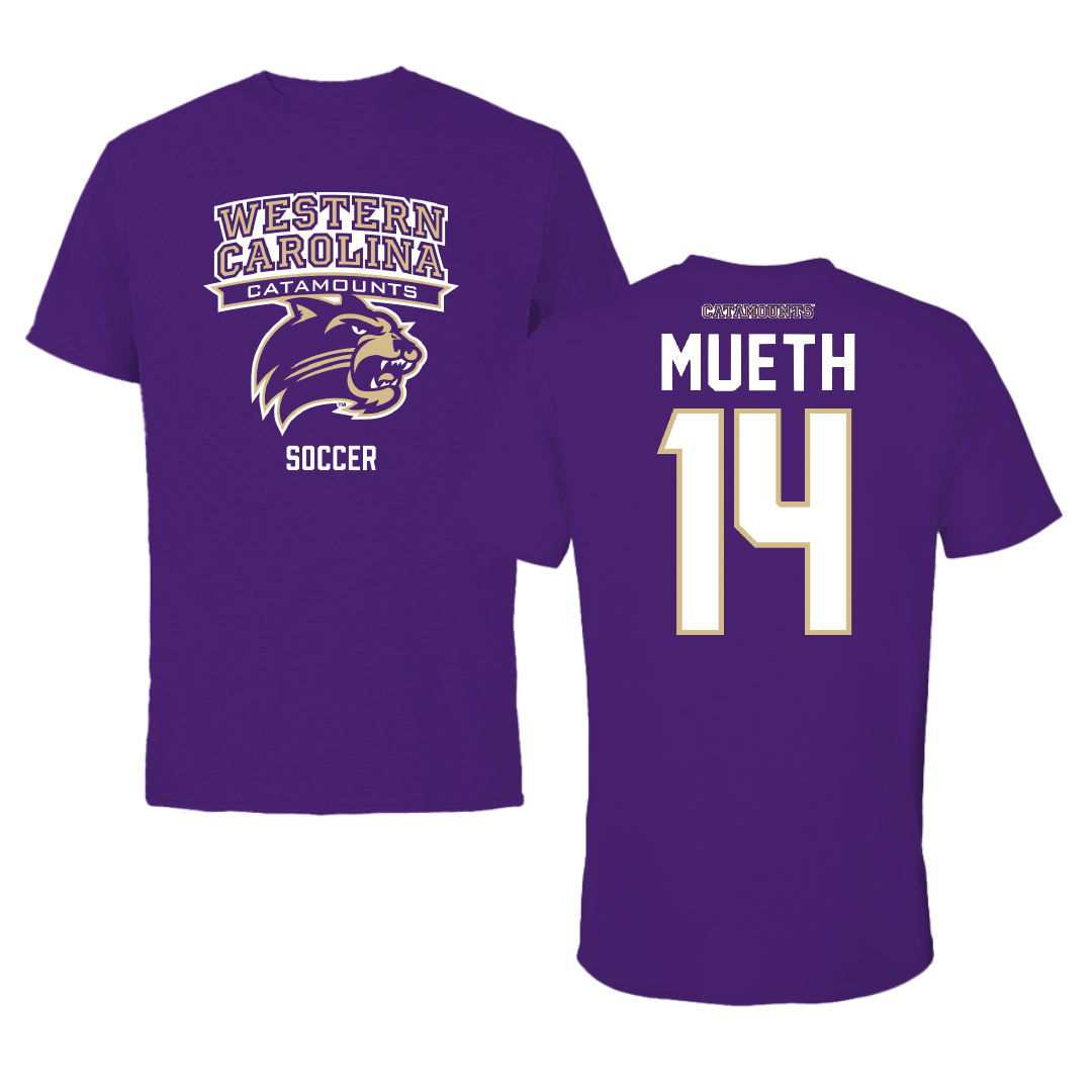Western Carolina University Soccer Purple Performance Tee - #14 Mary Mueth