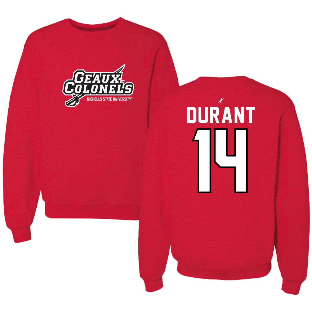Nicholls State University Beach Volleyball Red General Crewneck - #14 Bethanie Durant