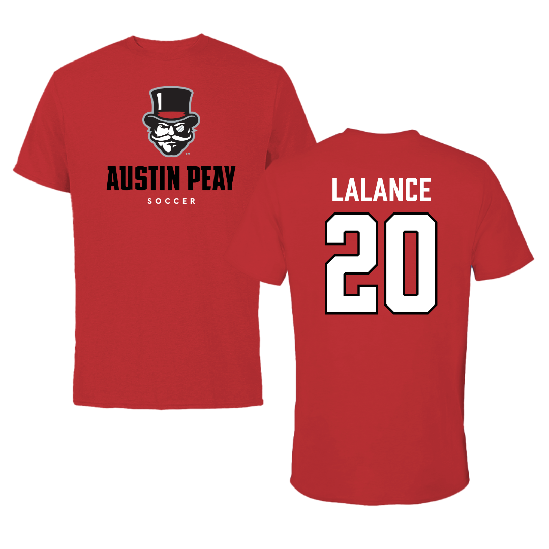 Austin Peay State University Soccer Red Mascot Performance Tee - #20 Alison LaLance
