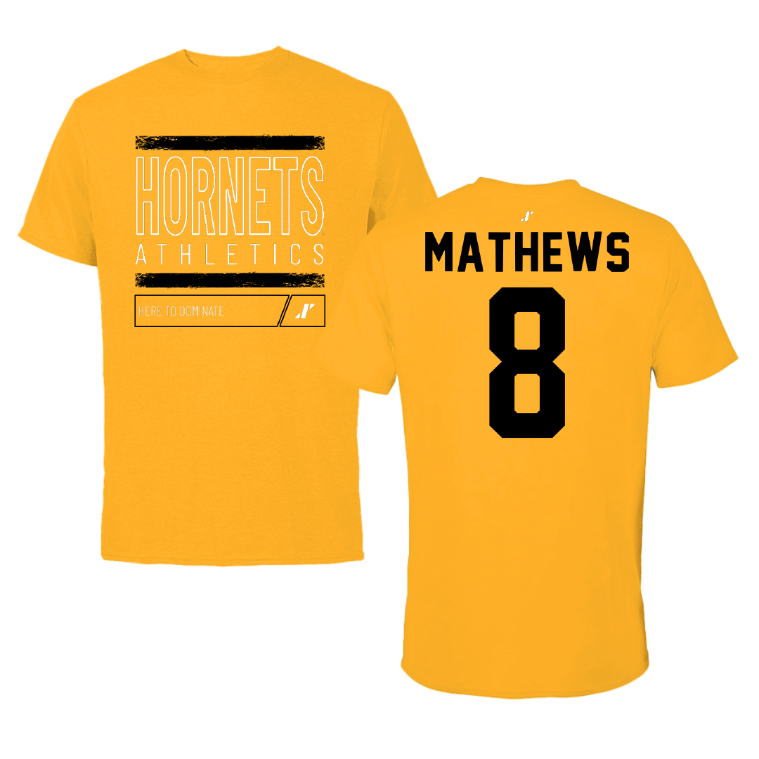 Alabama State University Soccer Gold Dominate Performance Tee - #8 Erica Mathews