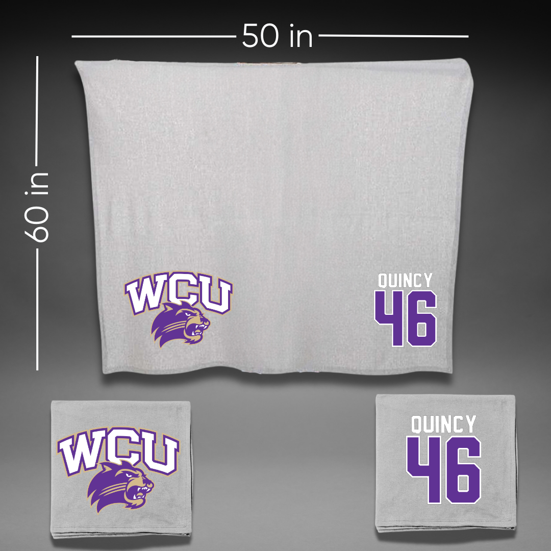 Western Carolina University Baseball Gray Blanket - #46 Adam Quincy