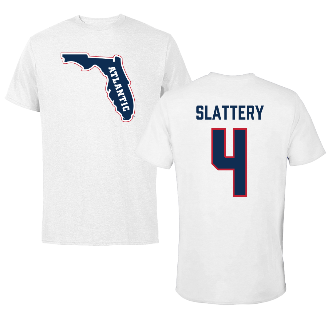 Florida Atlantic University Baseball White Tee - #4 Joseph Slattery