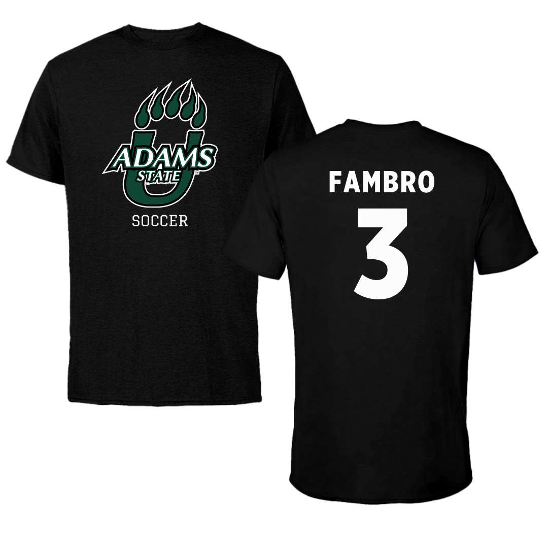 Adams State University Soccer Black State Tee - #3 Jadon Fambro