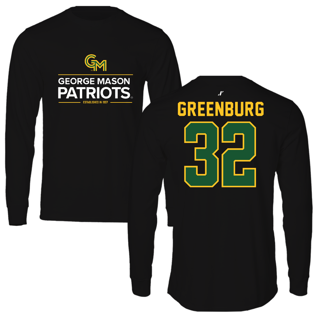 George Mason University Basketball Black General Long Sleeve - #32 Page Greenburg