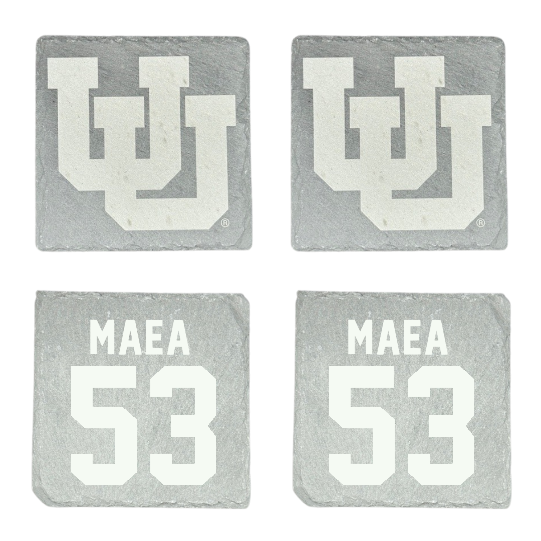 University of Utah Football Stone Coaster (4 Pack)  - #53 Johnny Maea