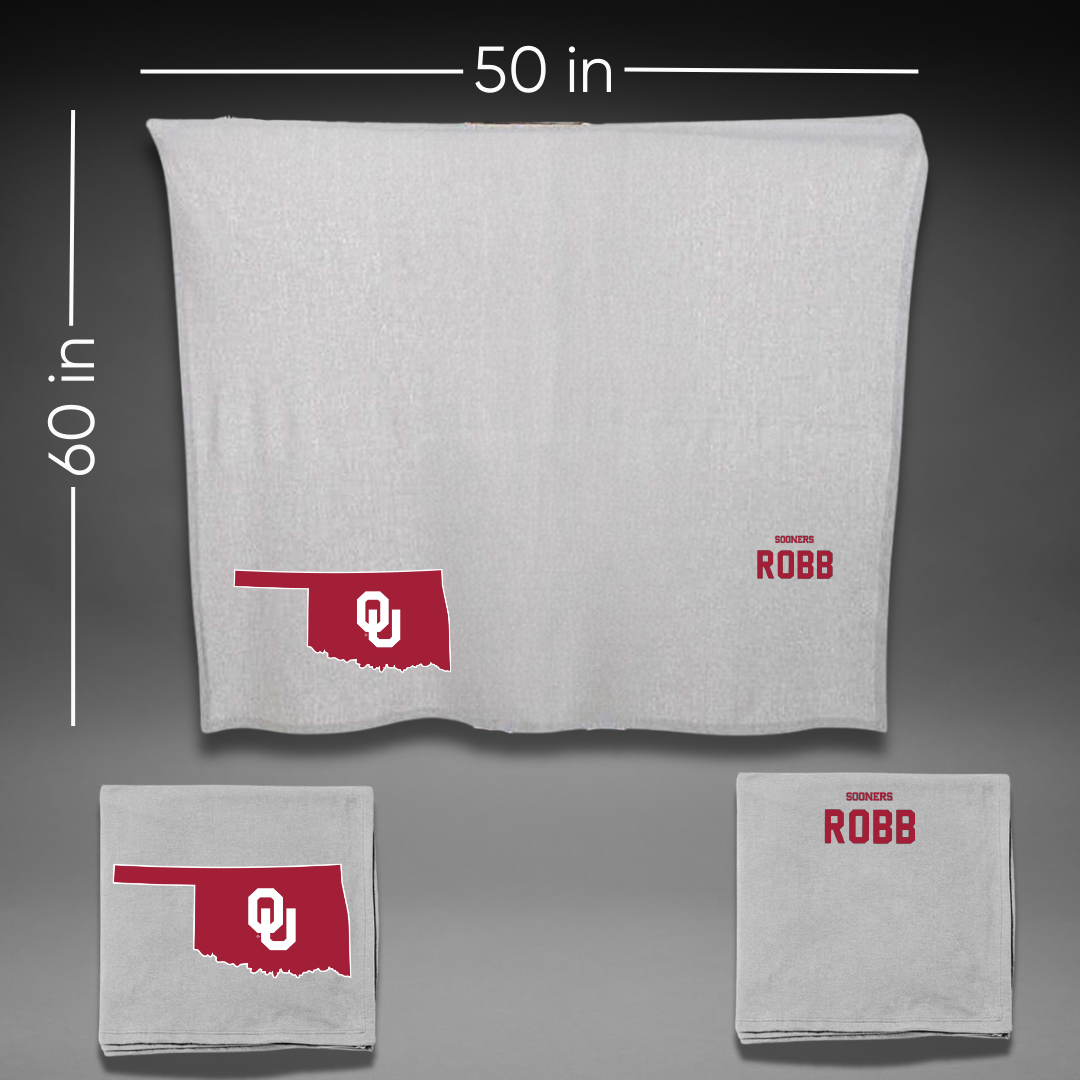 University of Oklahoma Rowing Gray Blanket - Alexa Robb