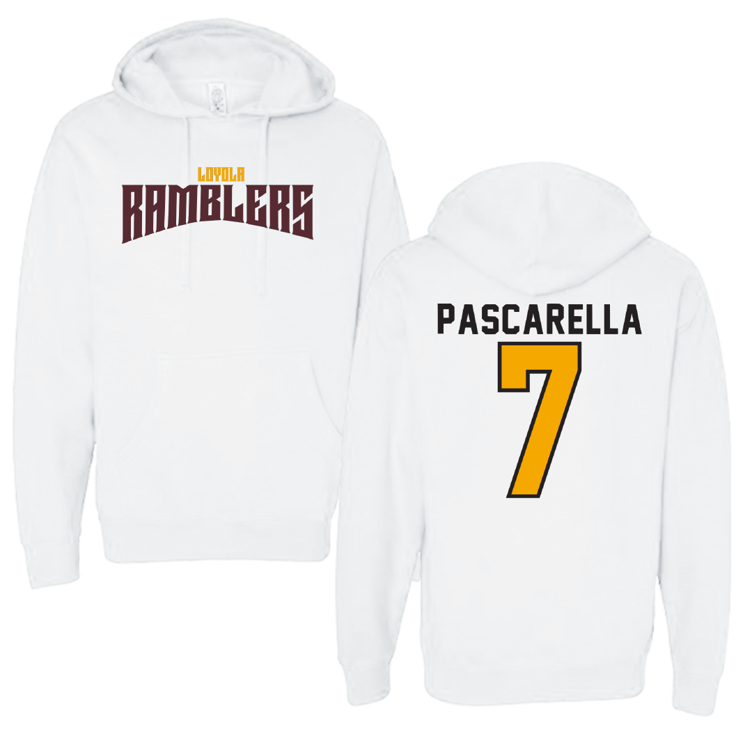 Loyola University-Chicago Soccer White Classic Hoodie - #7 Jordan Pascarella