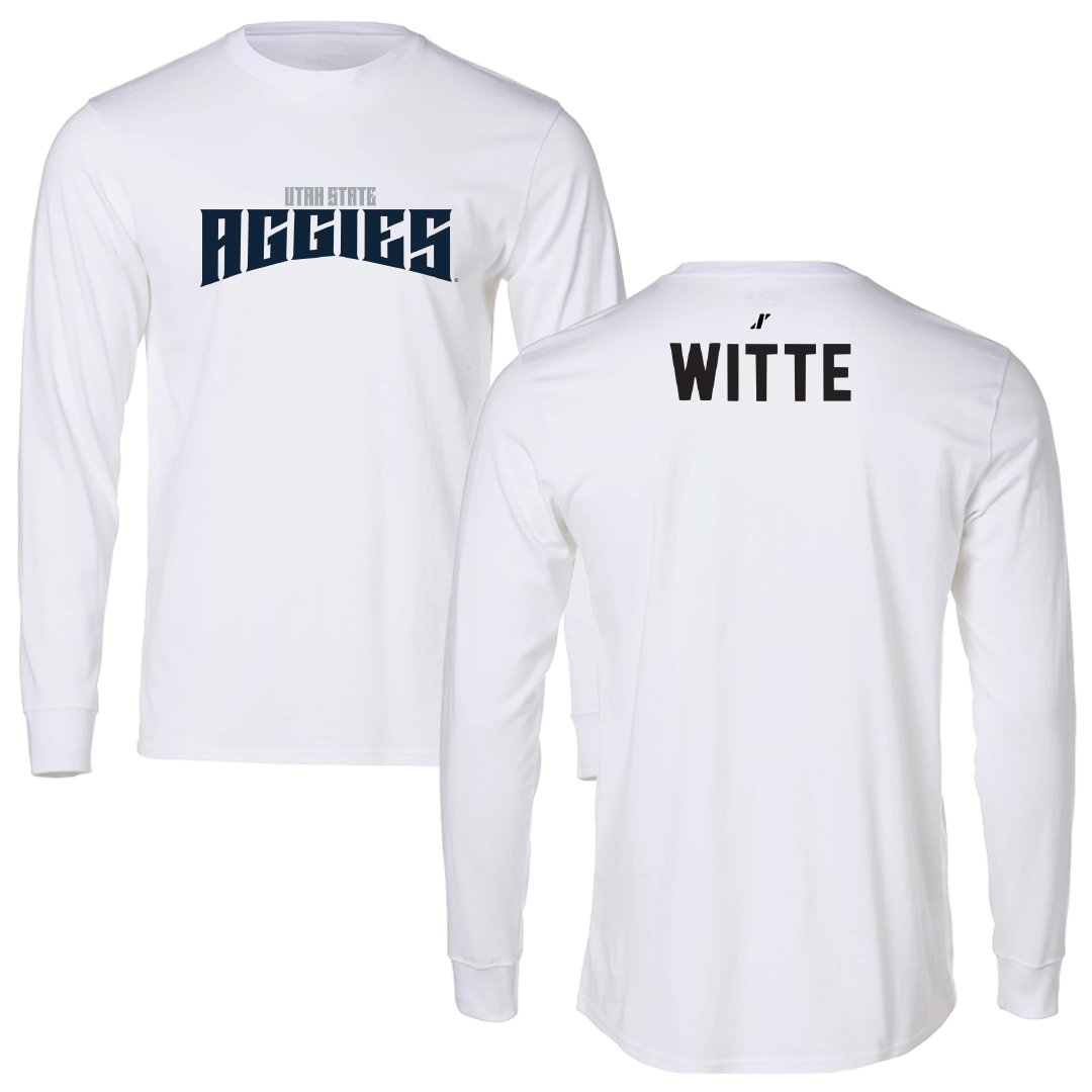Utah State University Gymnastics White Classic Performance Long Sleeve - Mya Witte