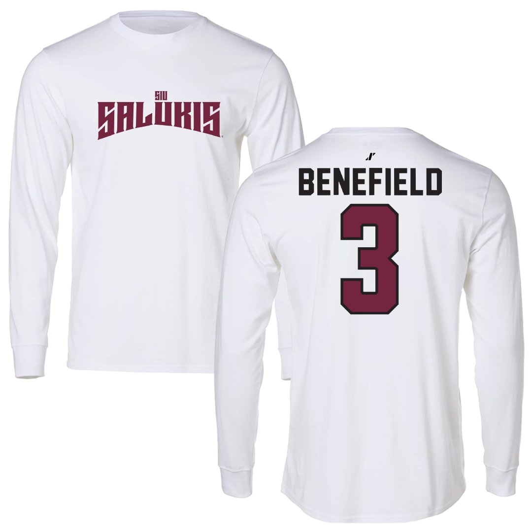 Southern Illinois University at Carbondale Football White Classic Long Sleeve - #3 Jaelin Benefield
