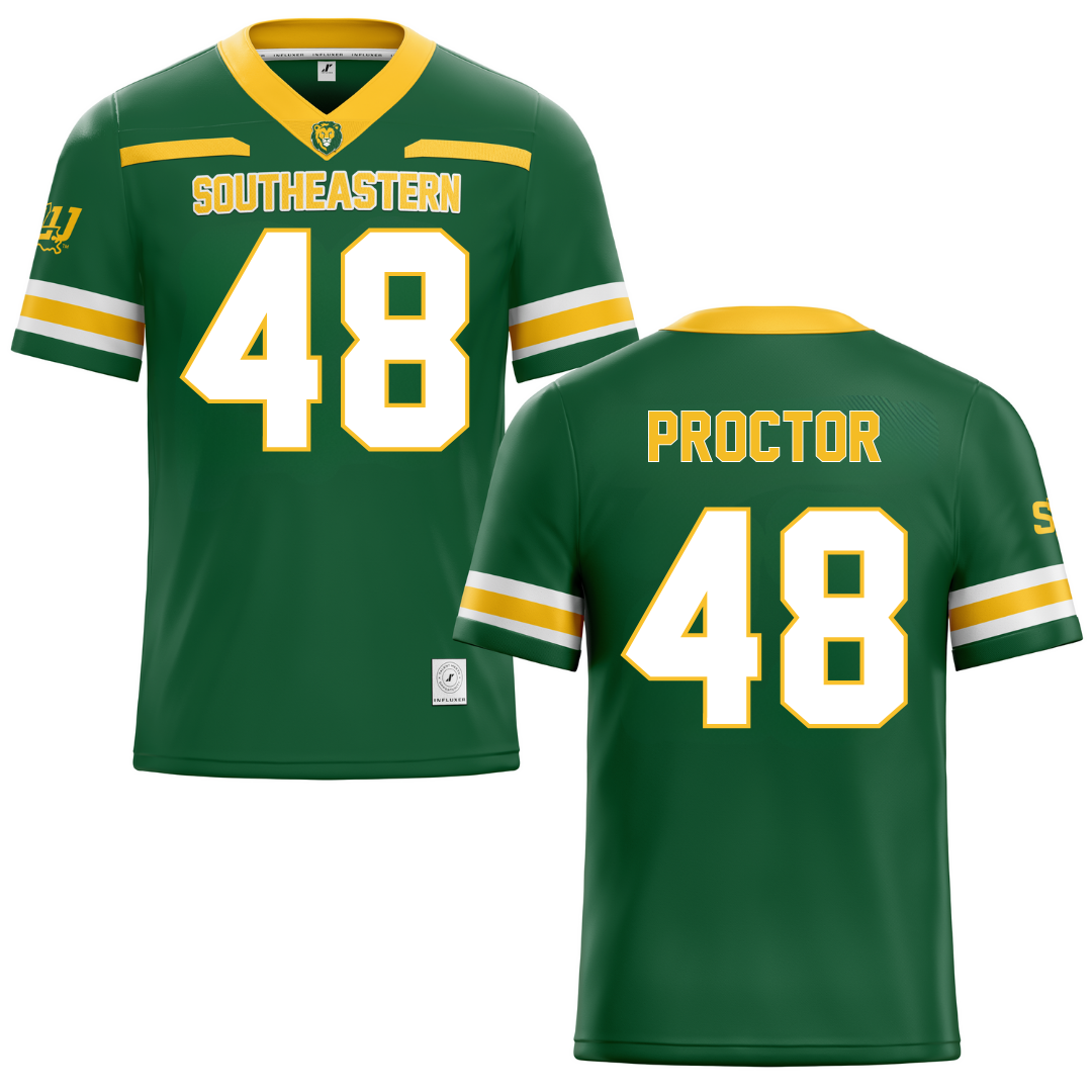 Southeastern Louisiana University Green Football Jersey - #48 Kaleb Proctor