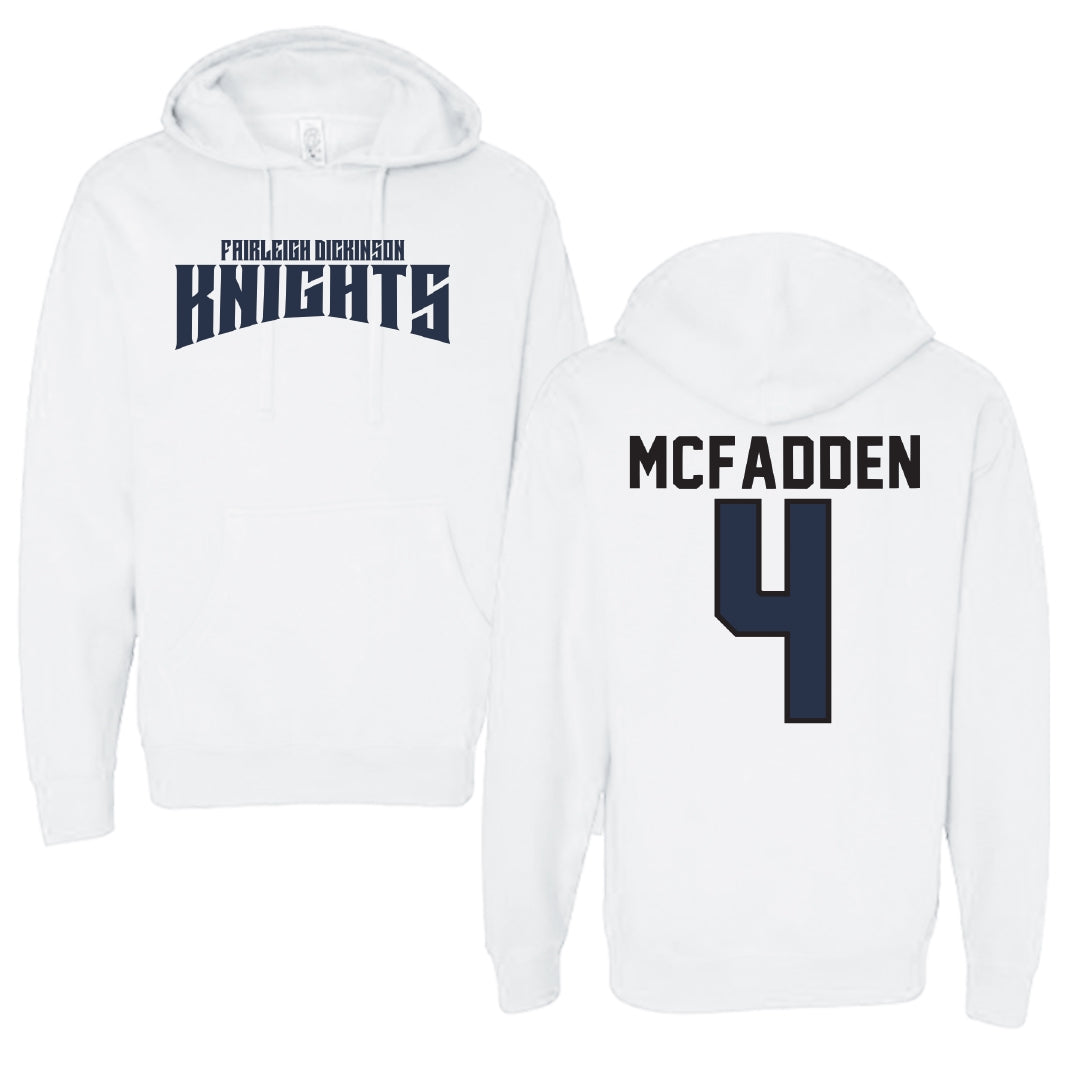 Fairleigh Dickinson University-Metropolitan Campus Volleyball White Classic Hoodie - #4 Dylan McFadden