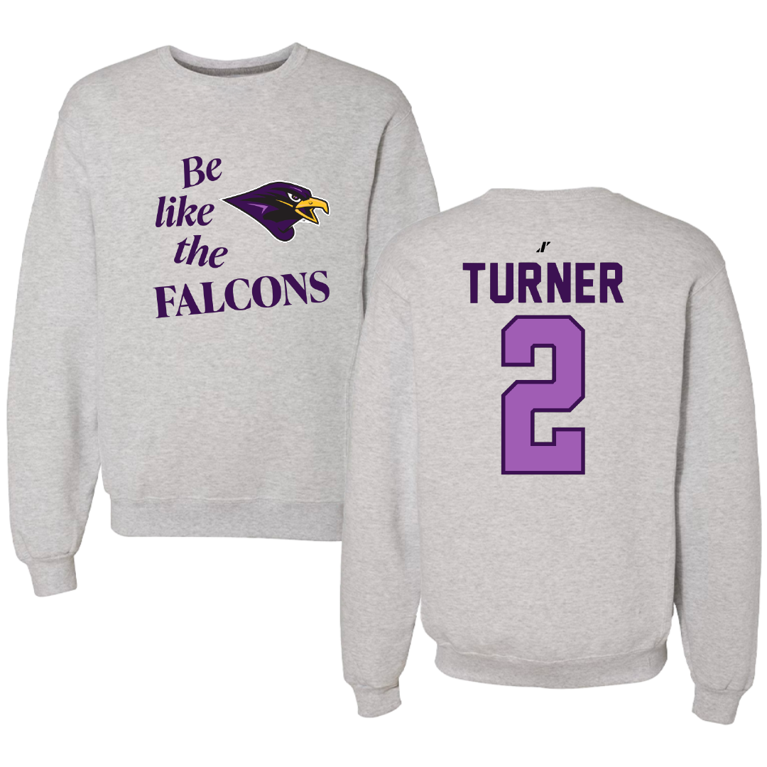 University of Montevallo Baseball Light Gray Be Like Us Crewneck - #2 McGwire Turner