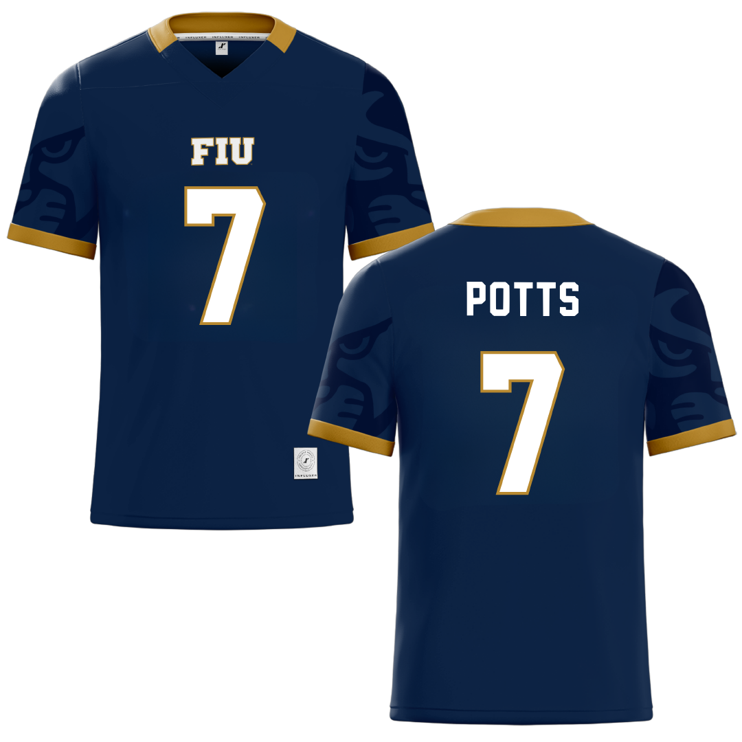 Florida International University Blue Football Jersey - #7 Jamal Potts