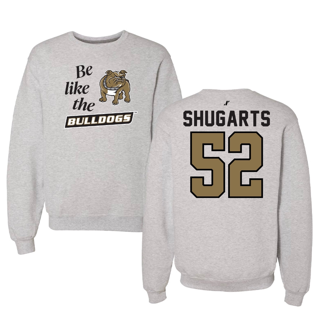Bryant University Football Light Gray Be Like Us Crewneck - #52 Beau Shugarts