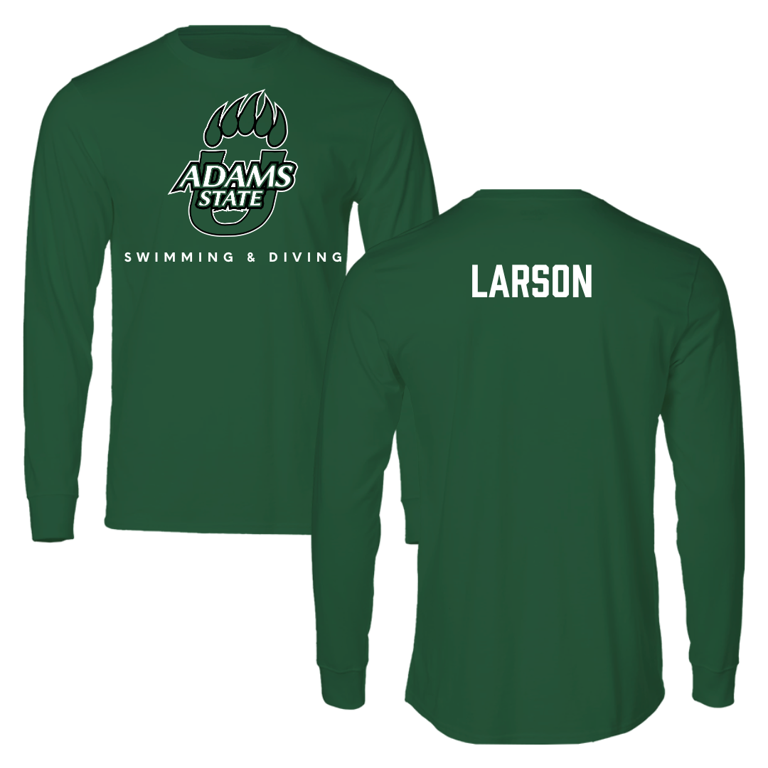 Adams State University Swimming & Diving Green Performance Long Sleeve - Kennedy Larson