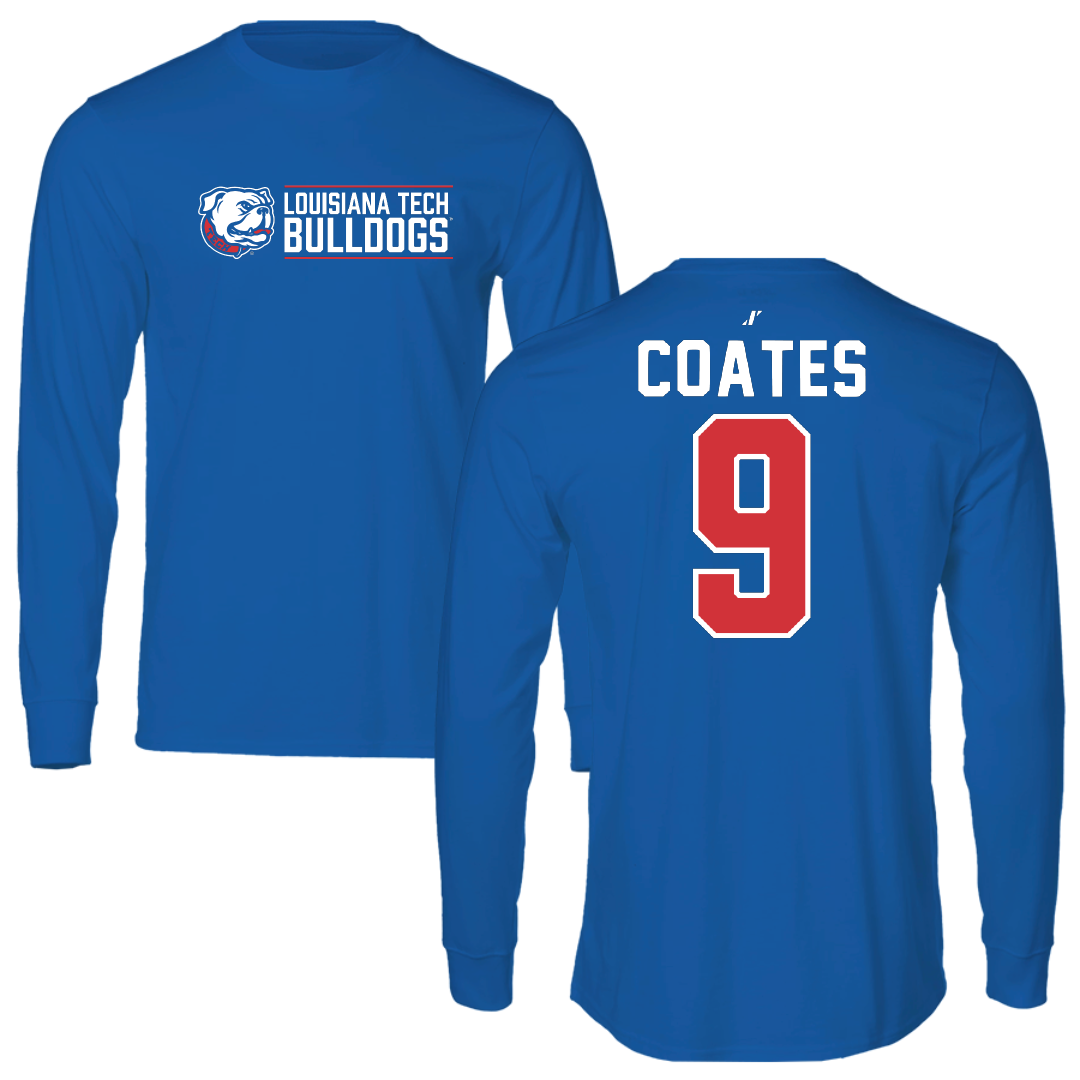 Louisiana Tech University Baseball Blue General Long Sleeve - #9 Colton Coates