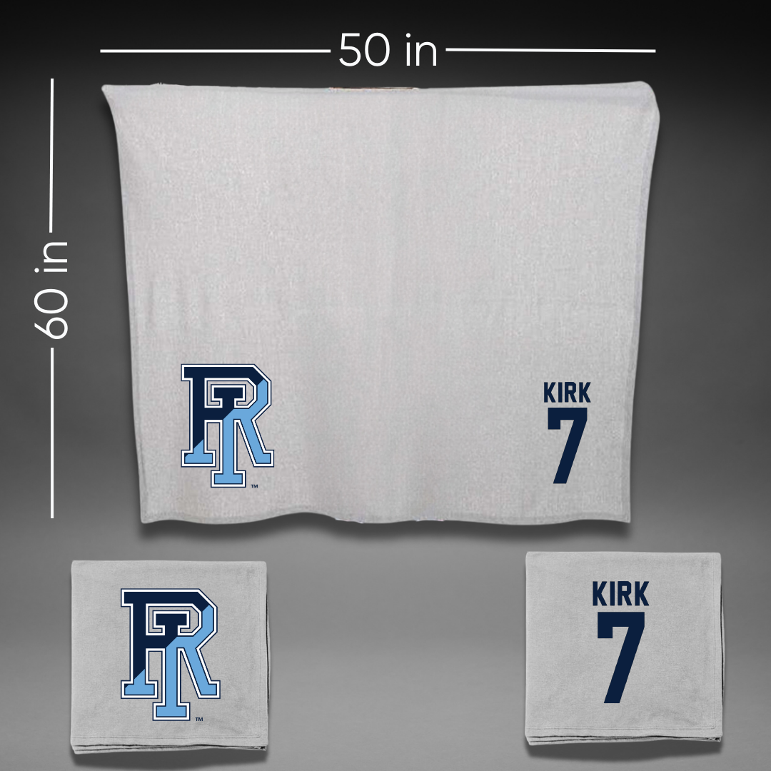 University of Rhode Island Lacrosse Gray Blanket - #7 Carolyn Kirk