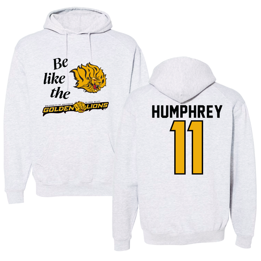 University of Arkansas-Pine Bluff Softball Light Gray Be Like Us Hoodie - #11 Traelen Humphrey