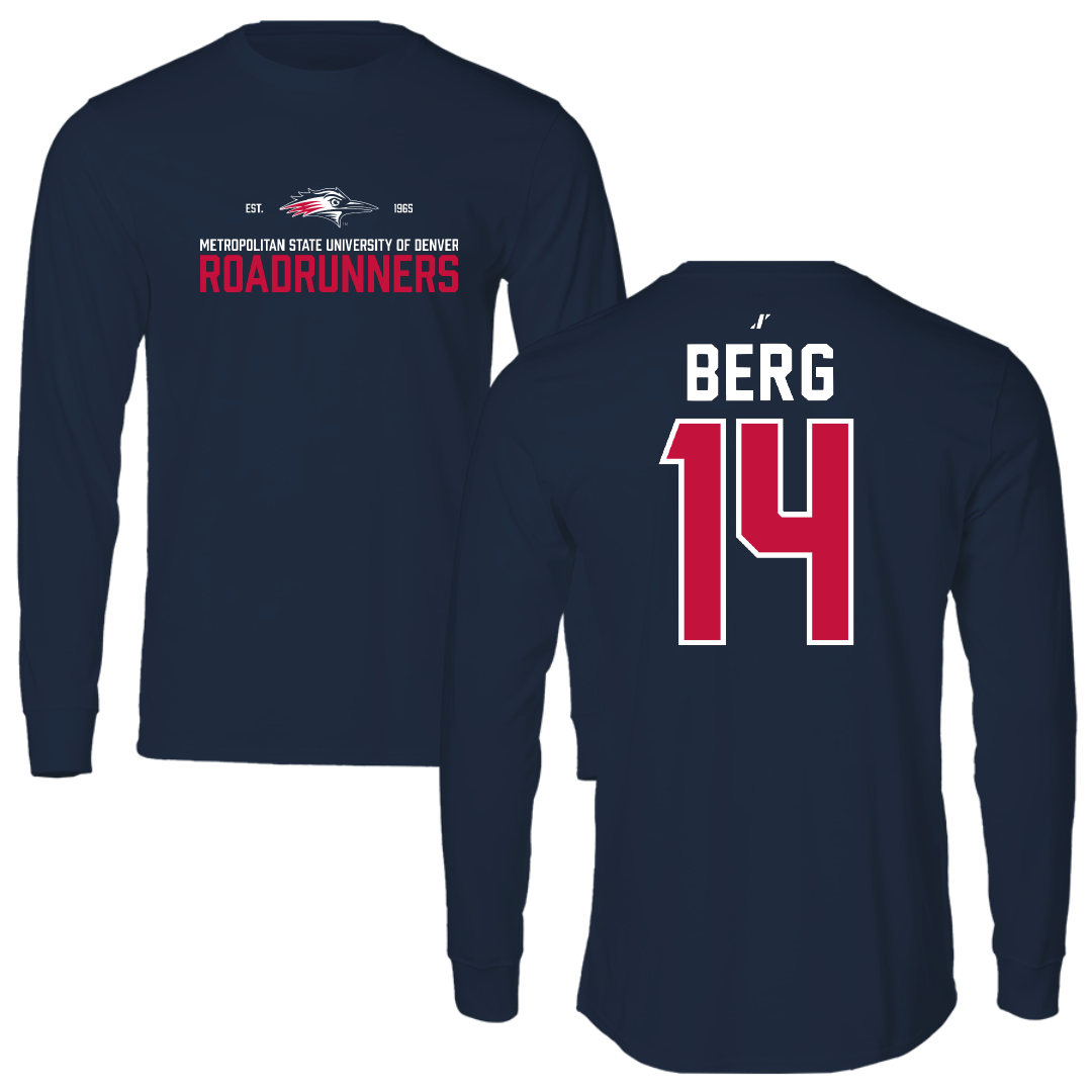 Metropolitan State University of Denver Softball Navy General Long Sleeve - #14 Miki Berg