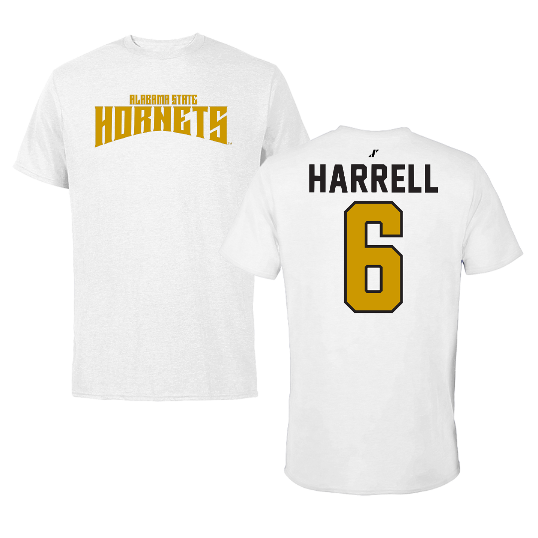 Alabama State University Football White Classic Tee - #6 Ajai Harrell