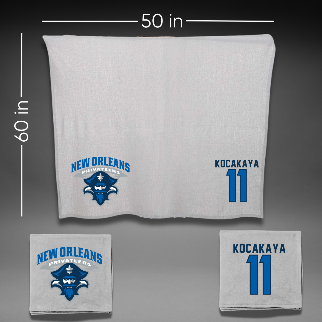 University of New Orleans Volleyball Gray Blanket - #11 Buse Kocakaya