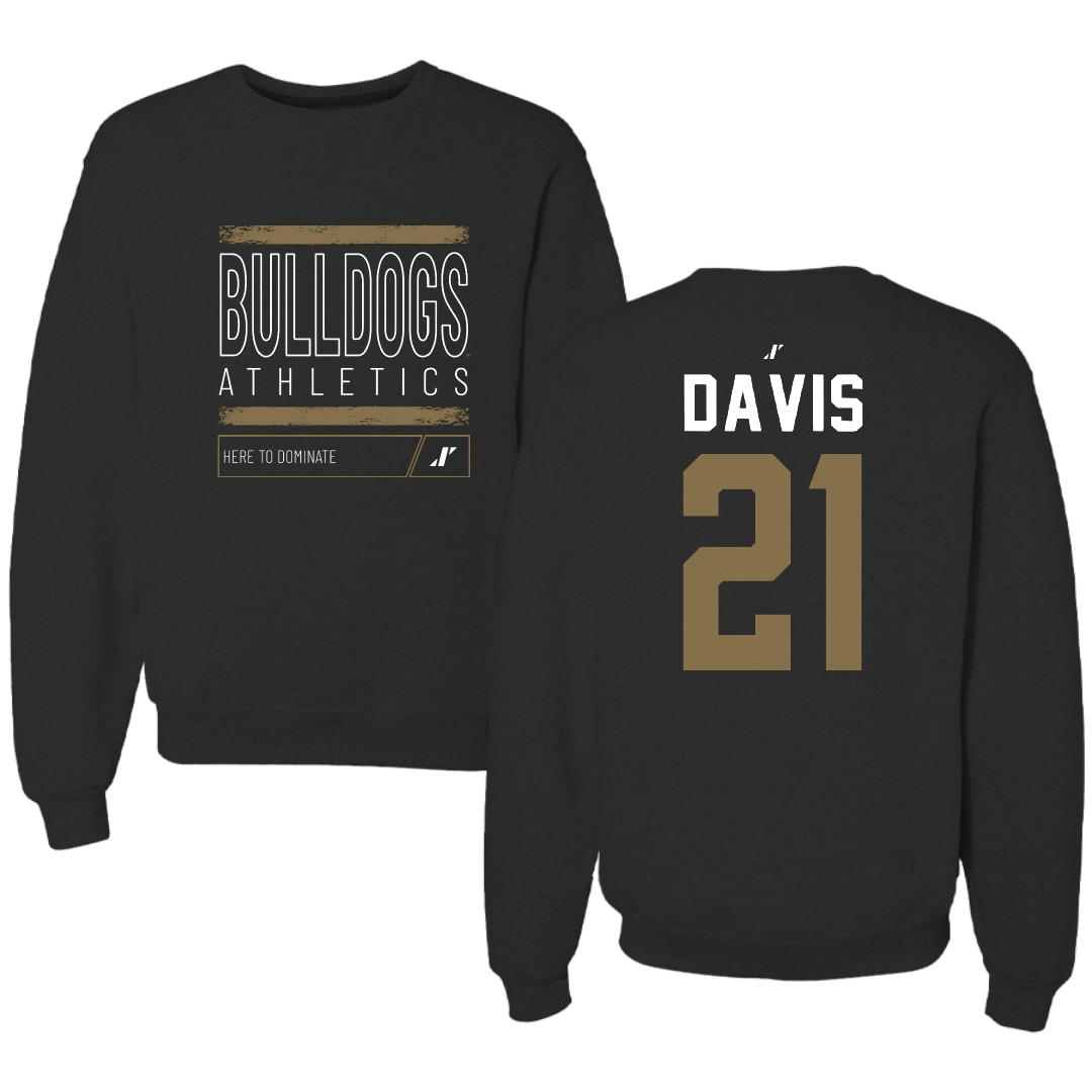 Bryant University Basketball Black Dominate Crewneck - #21 Aaron Davis
