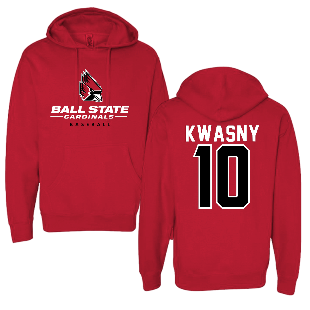 Ball State University Baseball Red Hoodie - #10 Zach Kwasny