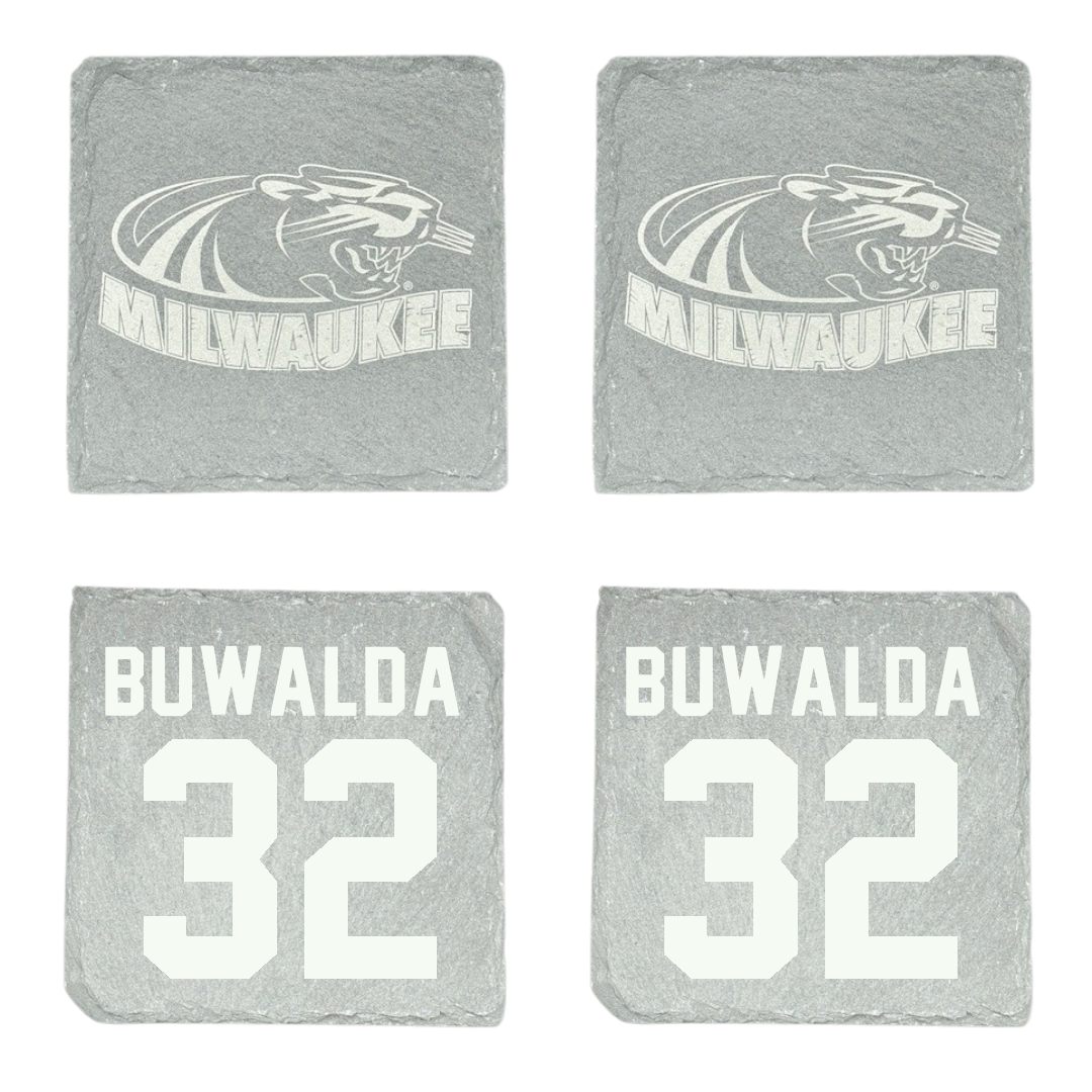 University of Wisconsin-Milwaukee Basketball Stone Coaster (4 Pack)  - #32 Jorey Buwalda