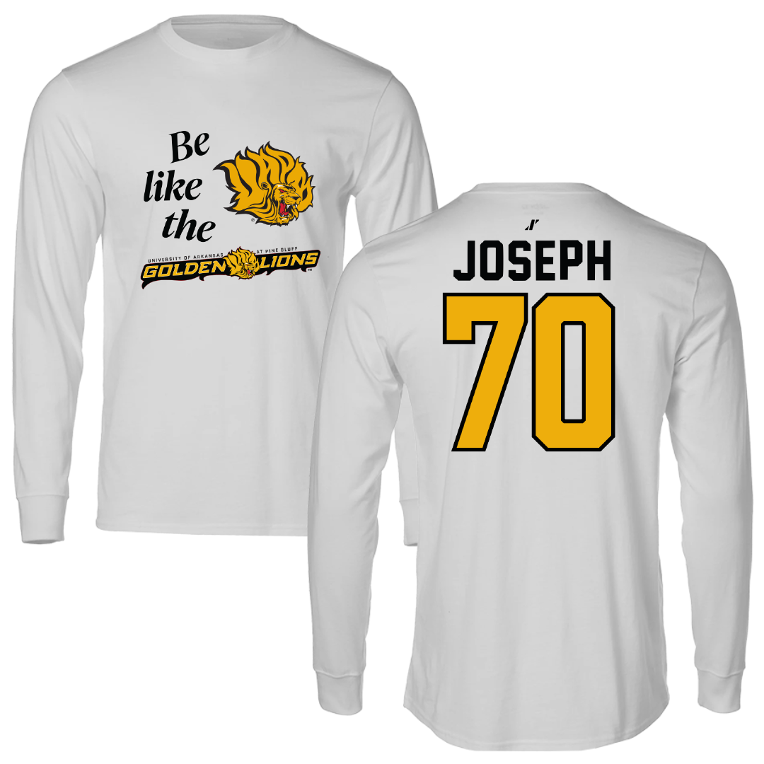 University of Arkansas-Pine Bluff Football Light Gray Be Like Us Performance Long Sleeve - #70 Charles Joseph