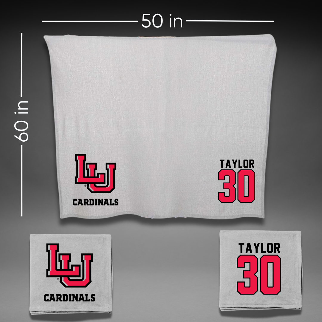 Lamar University Basketball Gray Blanket - #30 R'Mani Taylor