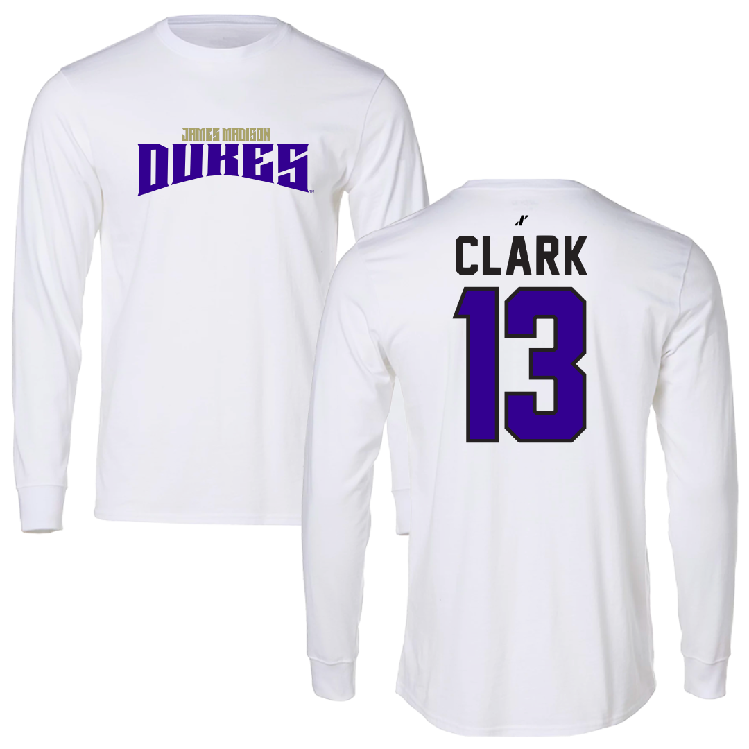 James Madison University Lacrosse White Classic Long Sleeve - #13 Maggie Clark