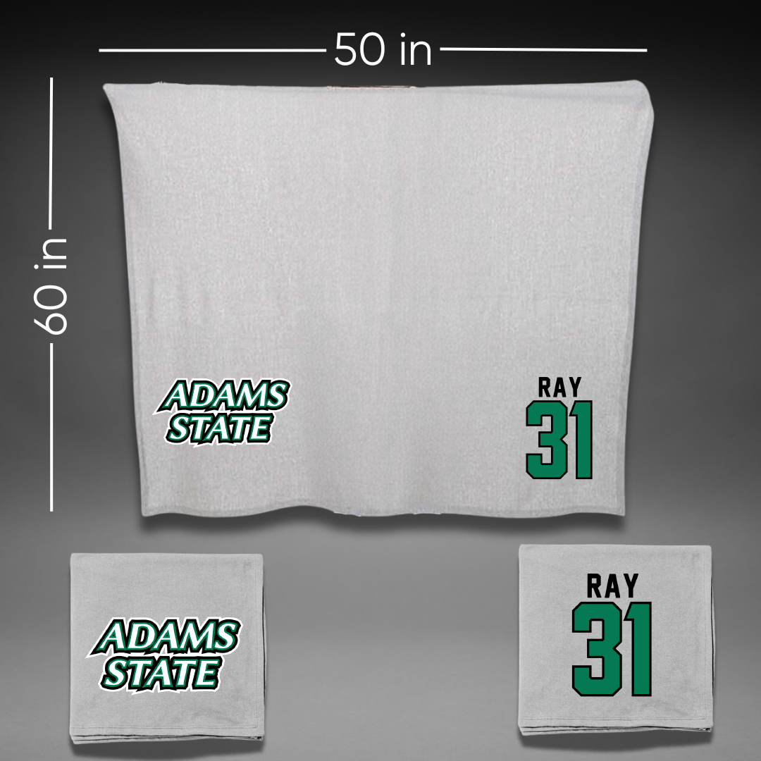 Adams State University Football Gray Blanket - #31 Zach Ray