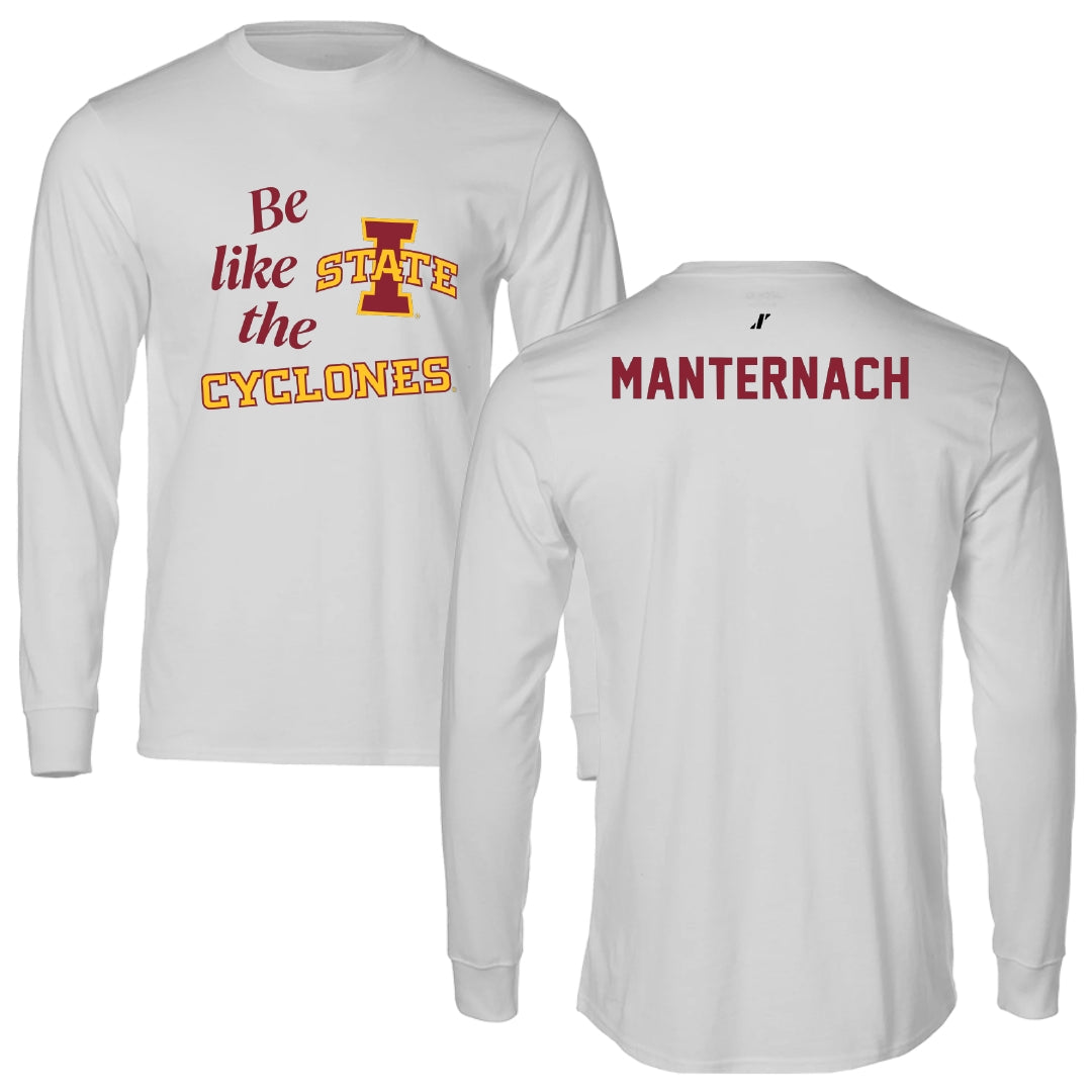 Iowa State University Gymnastics Light Gray Be Like Us Performance Long Sleeve - Madelyn Manternach