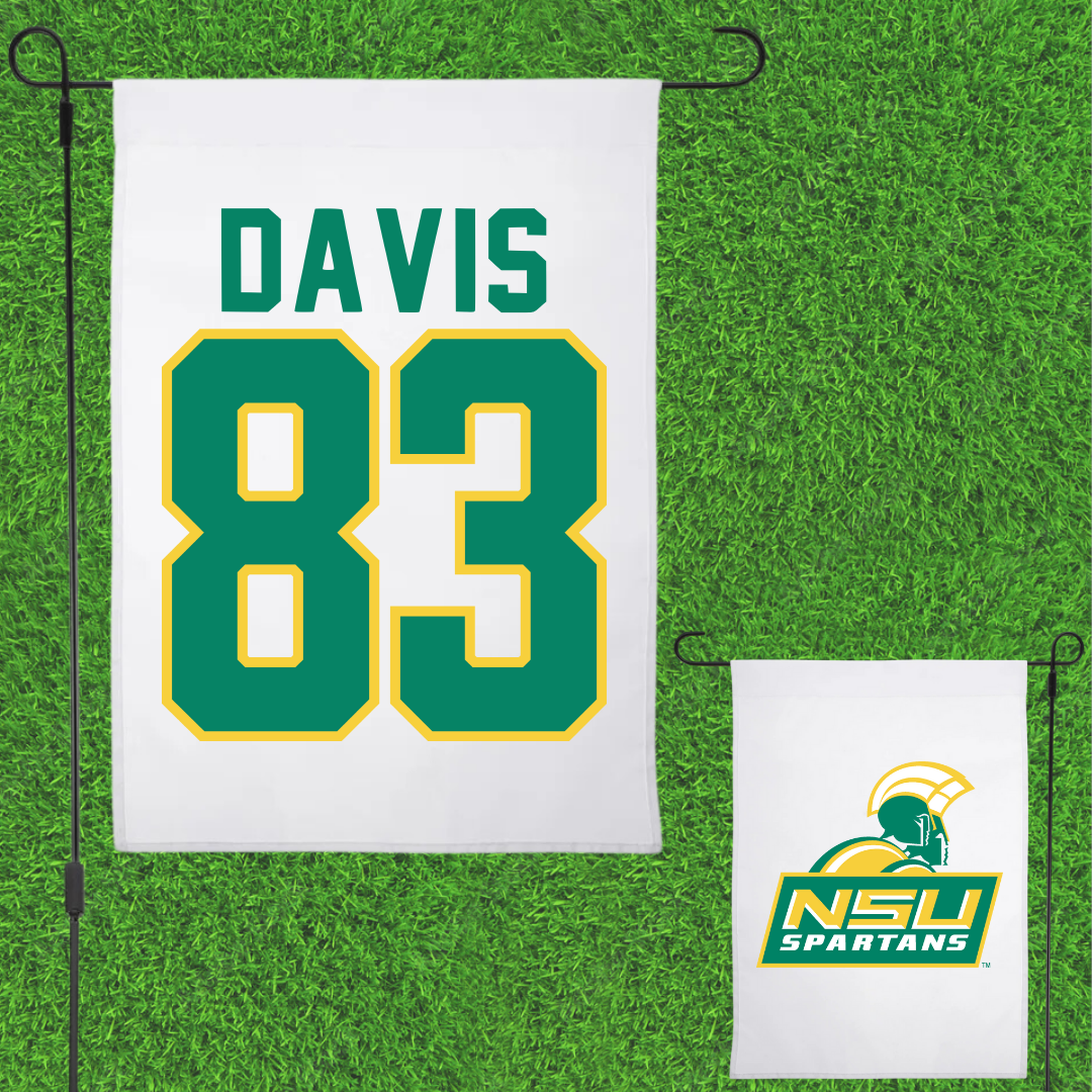 Norfolk State University Football White Garden Flag - #83 Clifton Davis