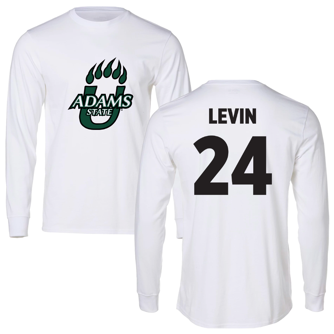 Adams State University Soccer White Performance Long Sleeve - #24 Denali Levin