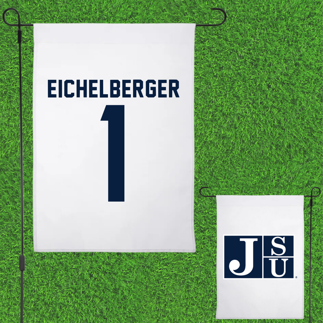 Jackson State University Baseball White Garden Flag - #1 Joseph Eichelberger