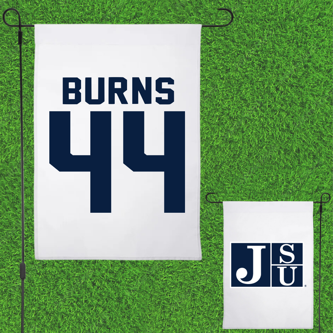 Jackson State University Football White Garden Flag - #44 Hunter Burns