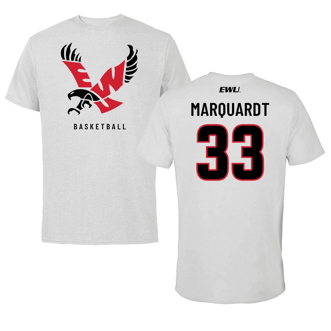 Eastern Washington University Basketball Light Gray Tee - #33 Emmett Marquardt