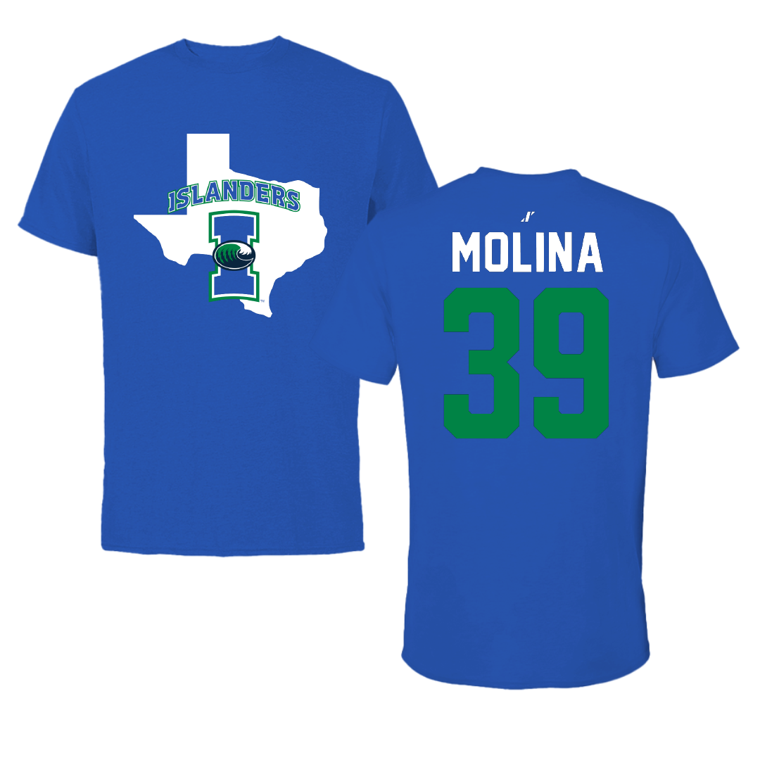 Texas A&M University-Corpus Christi Baseball Blue State Tee - #39 Matthew Molina