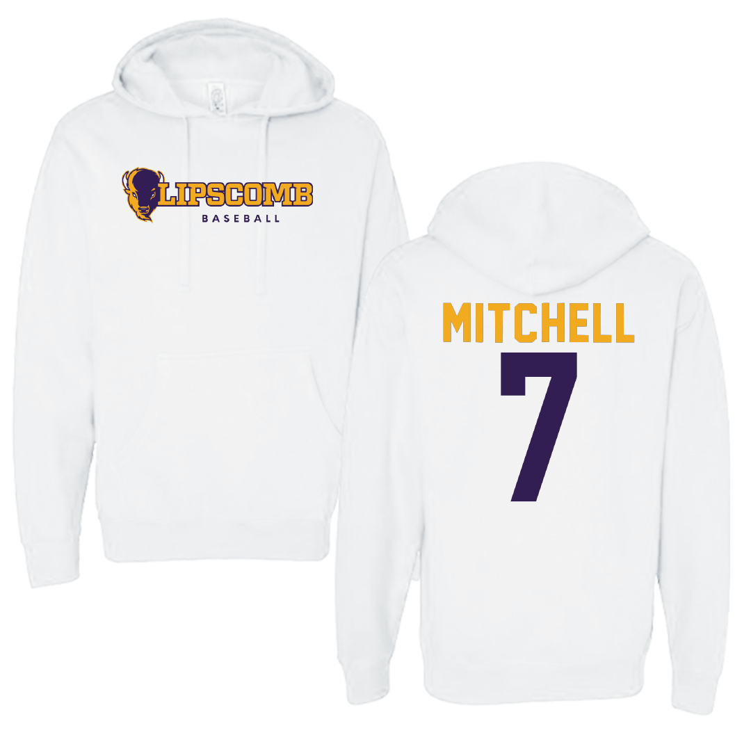 Lipscomb University Baseball White Hoodie - #7 Joey Mitchell